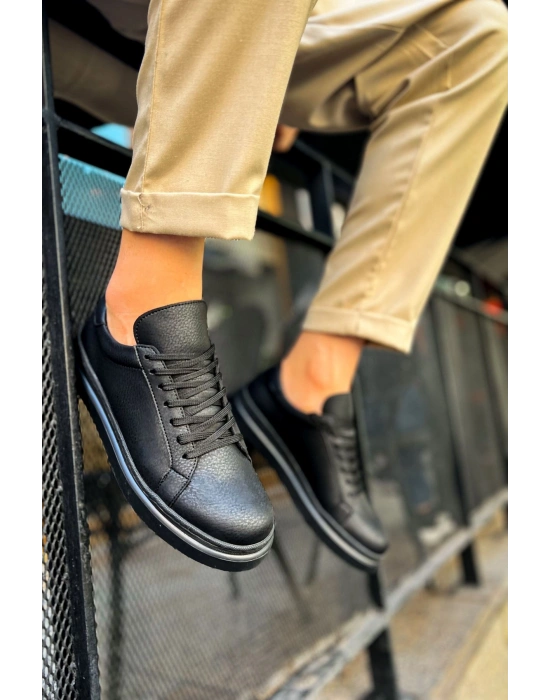 CH979 - Santoni CRT Spor Erkek Ayakkabı SIYAH