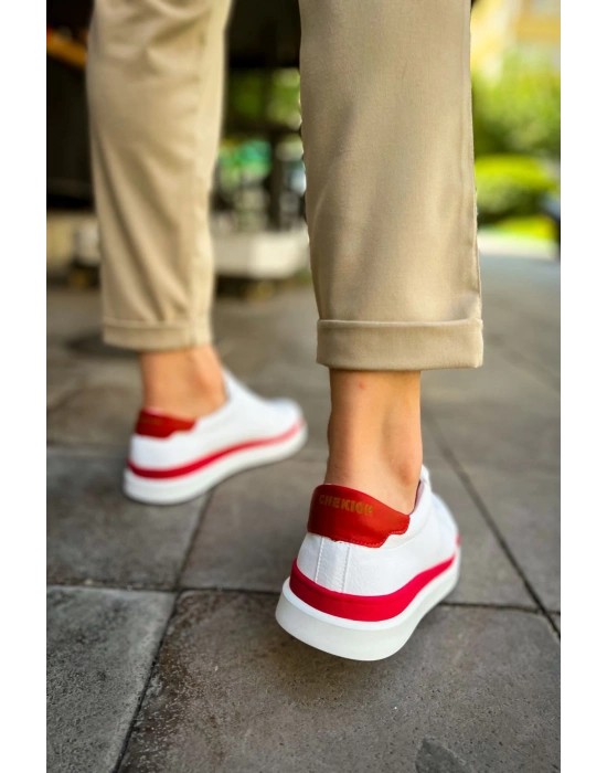 Ch979 Santoni Gbt Spor Erkek Ayakkabı Beyaz/kirmizi Erkek Spor Ayakkabı