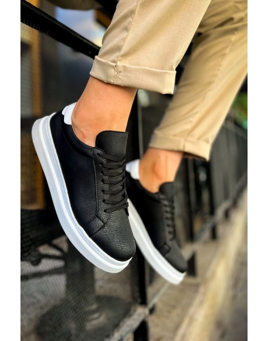 CH979 - Santoni GBT Spor Erkek Ayakkabı SIYAH/BEYAZ