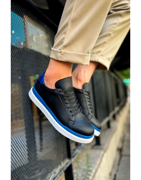 CH979 - Santoni GBT Spor Erkek Ayakkabı SIYAH/MAVI