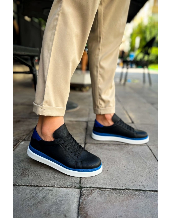 Ch979 Santoni Gbt Spor Erkek Ayakkabı Siyah/mavi Erkek Spor Ayakkabı