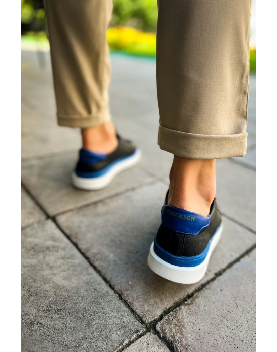 CH979 - Santoni GBT Spor Erkek Ayakkabı SIYAH/MAVI