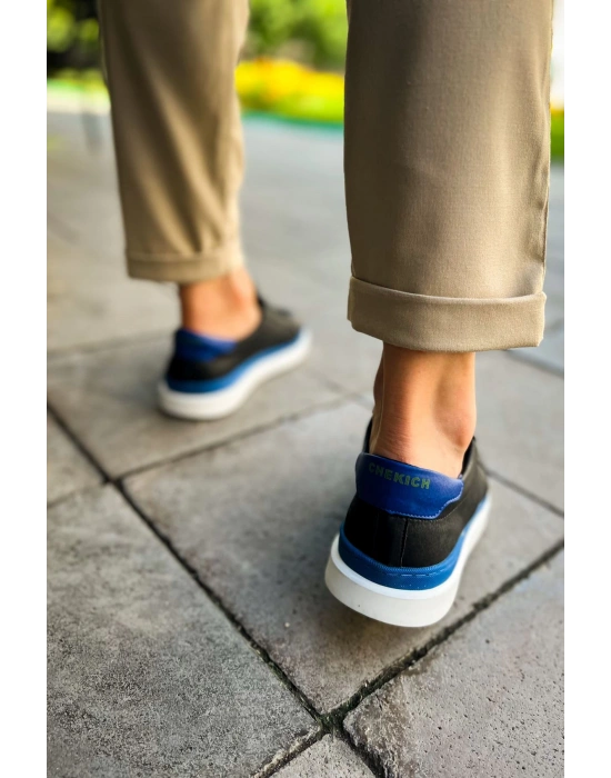 Ch979 Santoni Gbt Spor Erkek Ayakkabı Siyah/mavi Erkek Spor Ayakkabı