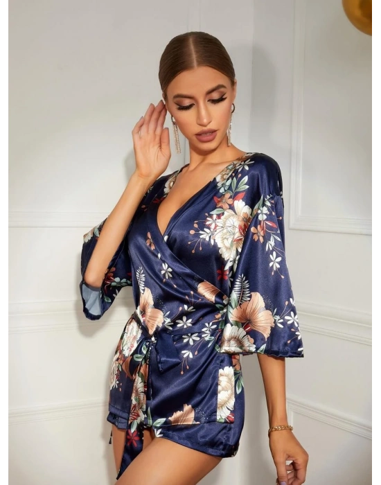 ÇİÇEK DESENLİ SABAHLIK 8330