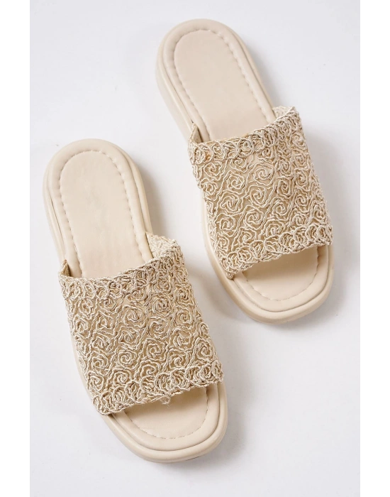 Claris Nude Örgü Kadın Terlik