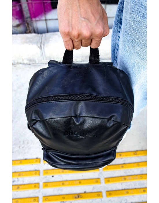CNT006 Cilt Deri Erkek Sırt Çantası SIYAH