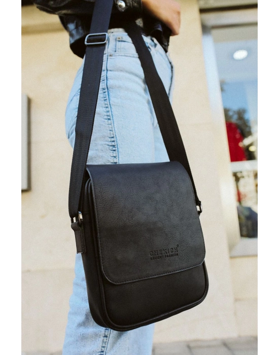 CNT009 Cilt Deri Kadın Yan Omuz Çantası SIYAH