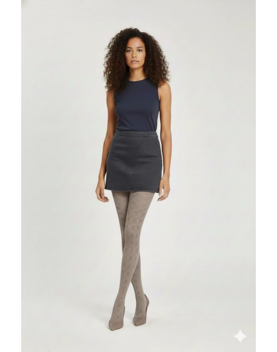 Daymod Kadın Şimal Micro File Desenli Külotlu Çorap