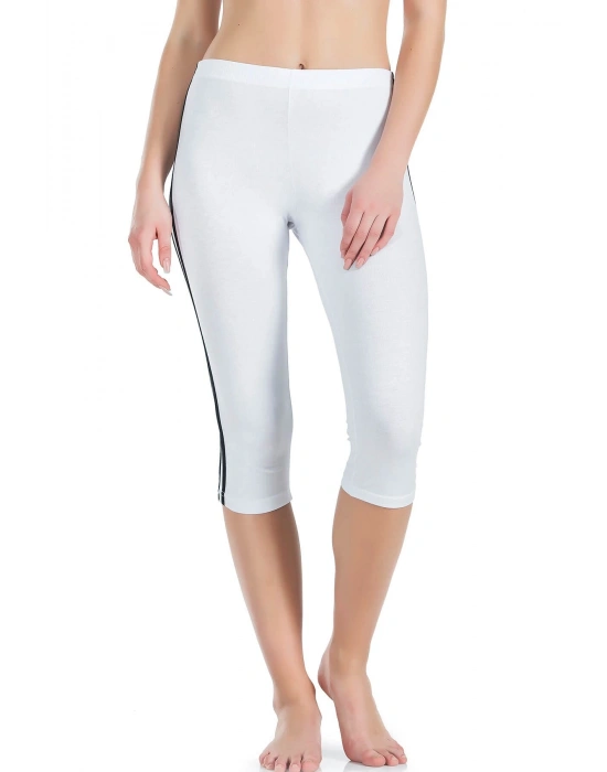 Derya Kurşun Çizgili Kadın Kapri Tayt 0534