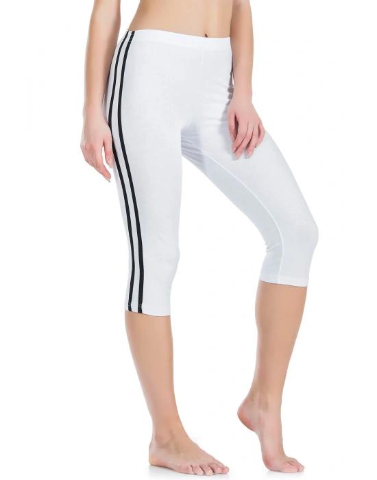 Derya Kurşun Çizgili Kadın Kapri Tayt 0534