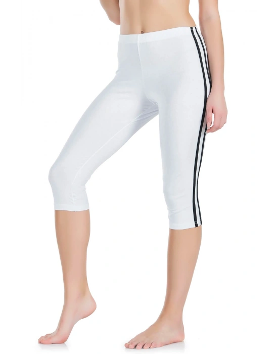 Derya Kurşun Çizgili Kadın Kapri Tayt 0534