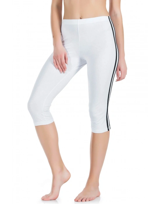 Derya Kurşun Çizgili Kadın Kapri Tayt 0534