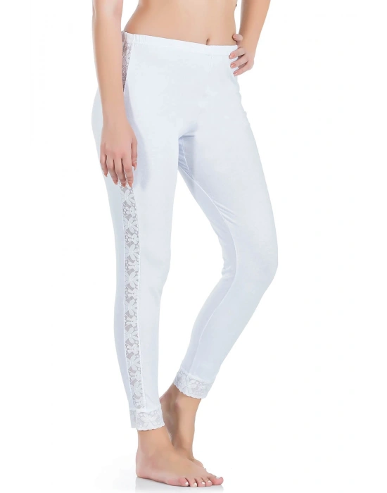 Derya Kurşun Dantel Şeritli Uzun Kadın Tayt 416