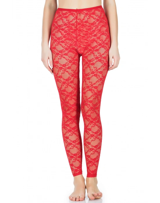 Derya Kurşun Dantelli Kadın Tayt 419