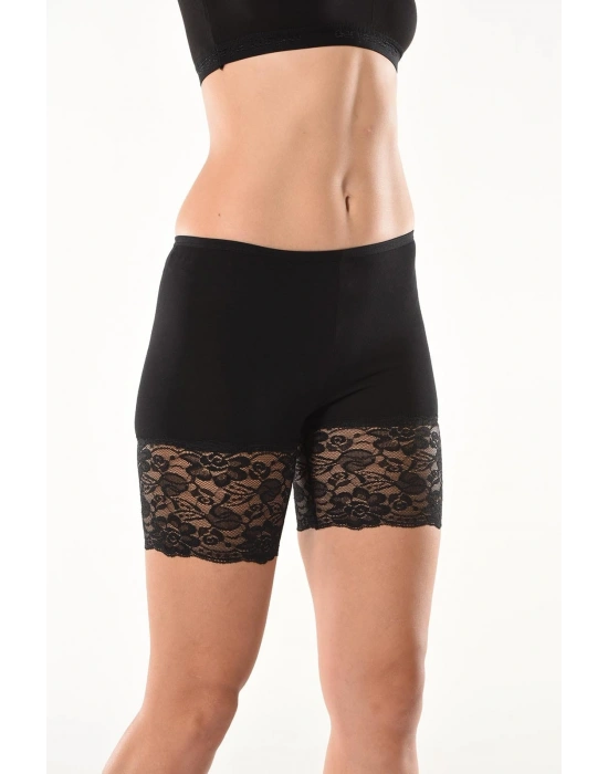 Derya Kurşun Dantelli Kısa Kadın Şort Tayt 496