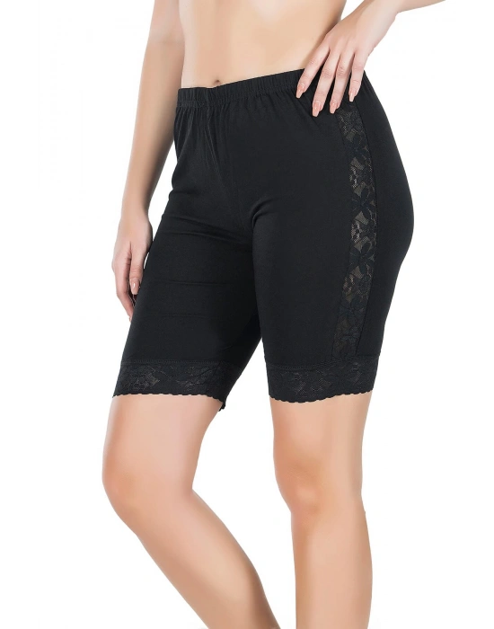 Derya Kurşun Dantelli Uzun Kadın Şort 418