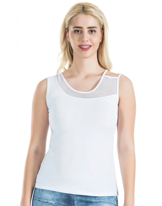 Derya Kurşun Geniş Transparan Askılı Kadın Atlet 180