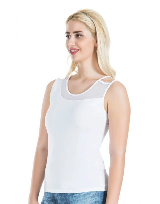 Derya Kurşun Geniş Transparan Askılı Kadın Atlet 180