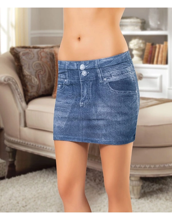 Derya Kurşun Kot Görünümlü Etek Tayt 453