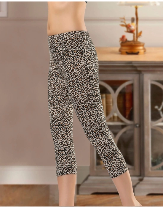 Derya Kurşun Leopar Kapri Tayt 475