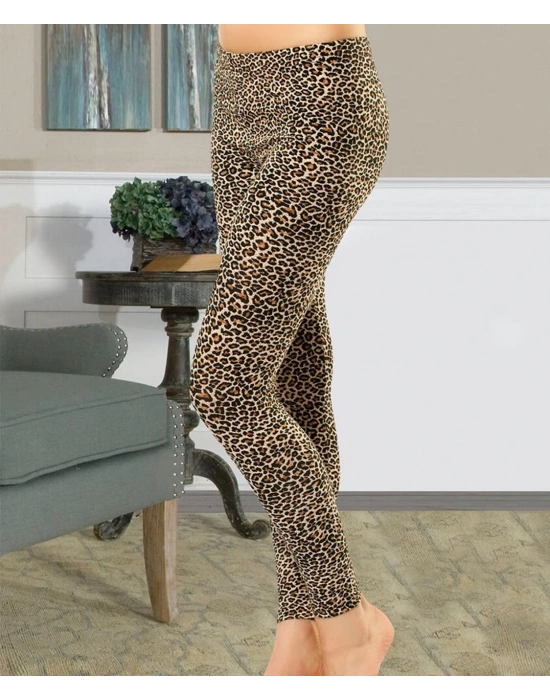 Derya Kurşun Leopar Uzun Kadın Tayt 434