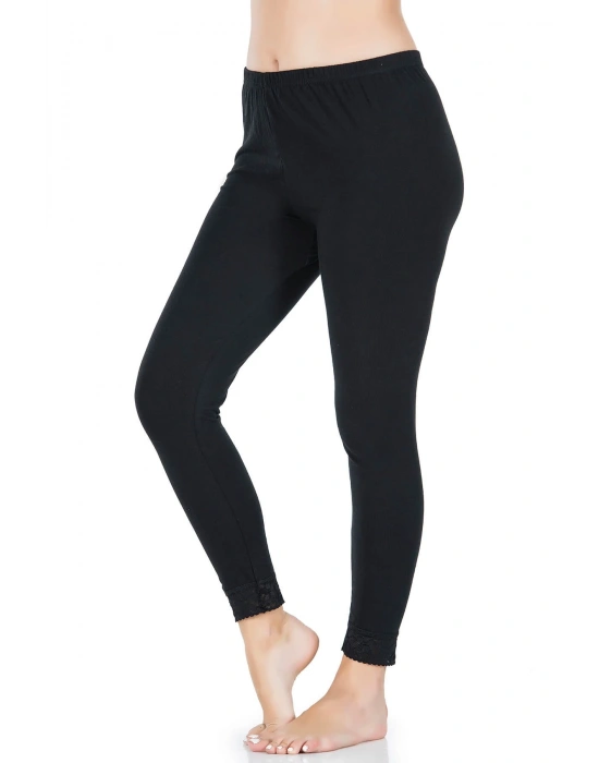 Derya Kurşun Paça Dantelli Uzun Kadın Tayt 413