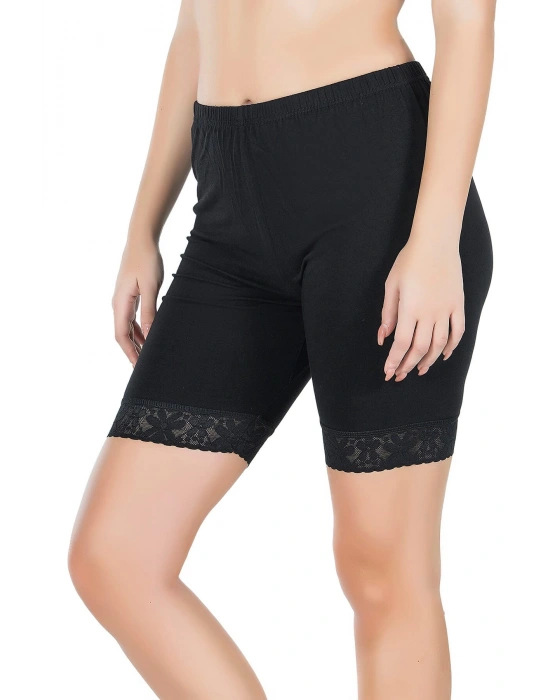 Derya Kurşun Paçası Dantelli Battal Dizüstü Kadın Tayt 415B