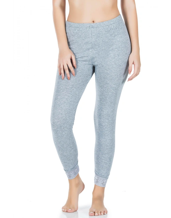 Derya Kurşun Paçası Dantelli Kadın Tayt 422