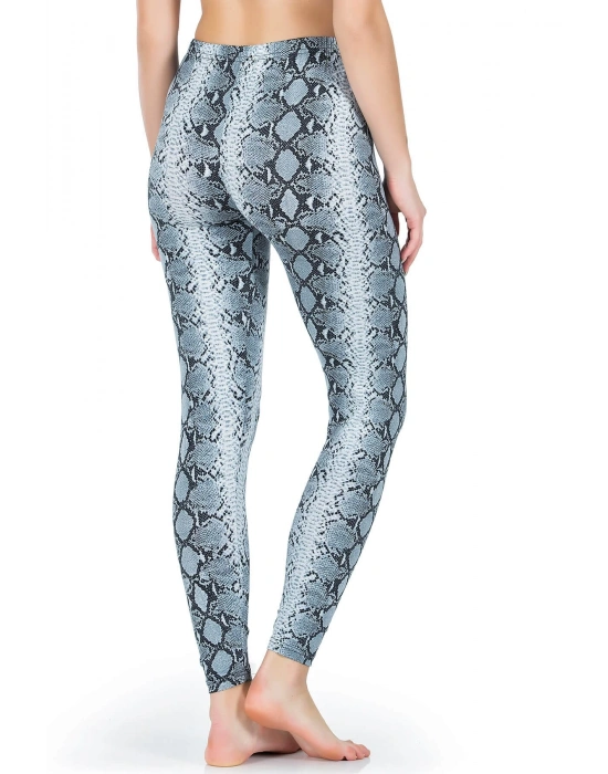 Derya Kurşun Yılan Derisi Görünümlü Uzun Kadın Tayt 444