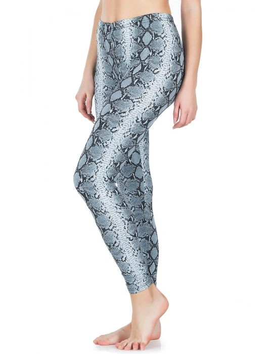 Derya Kurşun Yılan Derisi Görünümlü Uzun Kadın Tayt 444