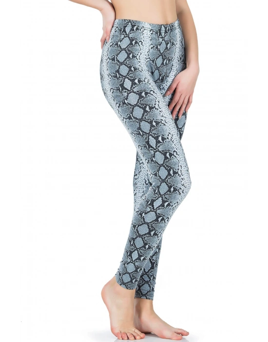 Derya Kurşun Yılan Derisi Görünümlü Uzun Kadın Tayt 444