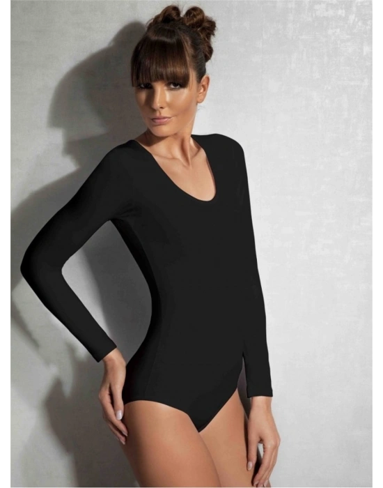 Doreanse 12401 Çıtçıtlı Uzun Kollu Geniş Yaka Body