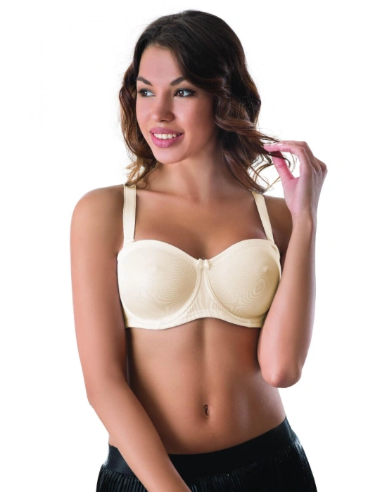 EKRU MI Emay 159 C Balenli Straplez Toparlayıcı Sütyen