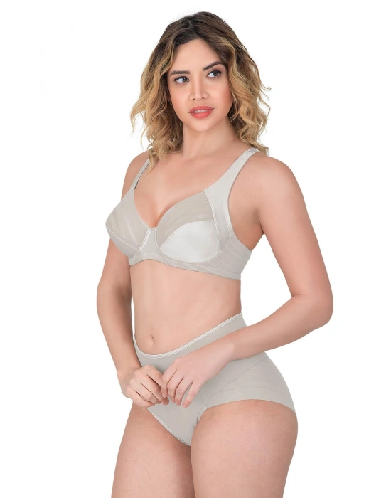 EKRU MI Emay 183 C Yan Destekli Toparlayıcı Balenli Sütyen