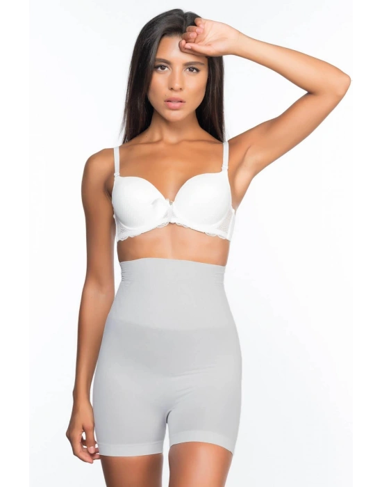 EKRU MI Emay 2075 Yüksek Bel Desenli Double Kısa Paça Korse