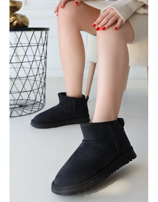 Elsa Siyah Süet Bot