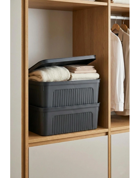 Füme 2Li 17 LT Ünit Saklama Kutusu & Çok Amaçlı Ev Ve Gardırop Düzenleyici Organizer