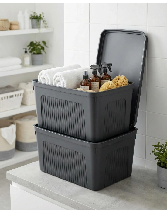 Füme 2Li 27 LT Ünit Saklama Kutusu & Çok Amaçlı Banyo Ve Ev Düzenleyici Organizer