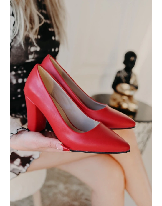 Giort Kırmızı Cilt Kadın Topuklu Ayakkabı