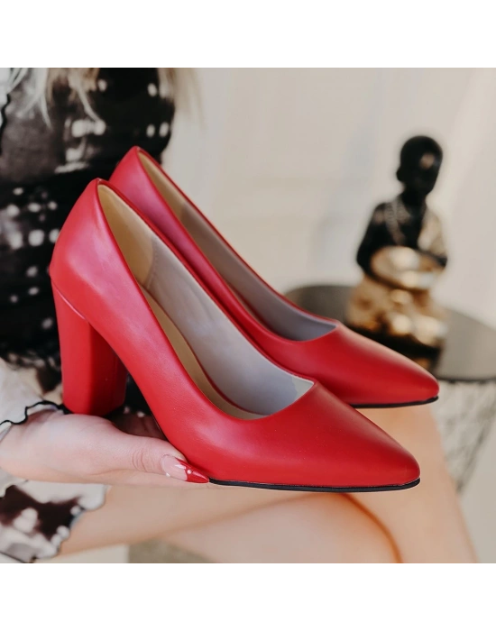 Giort Kırmızı Cilt Kadın Topuklu Ayakkabı