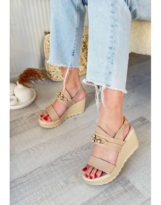 Gitay Nude Cilt Dolgu Topuk Kadın Sandalet
