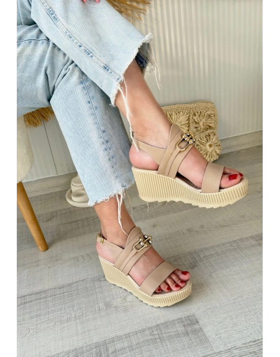 Gitay Nude Cilt Dolgu Topuk Kadın Sandalet