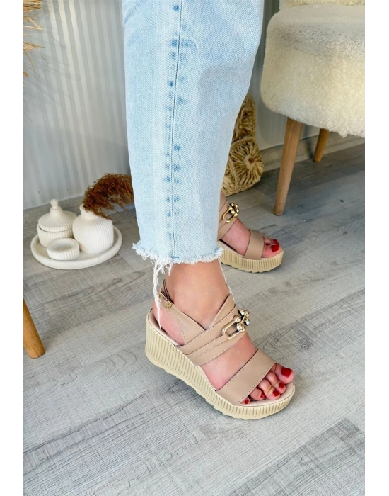 Gitay Nude Cilt Dolgu Topuk Kadın Sandalet