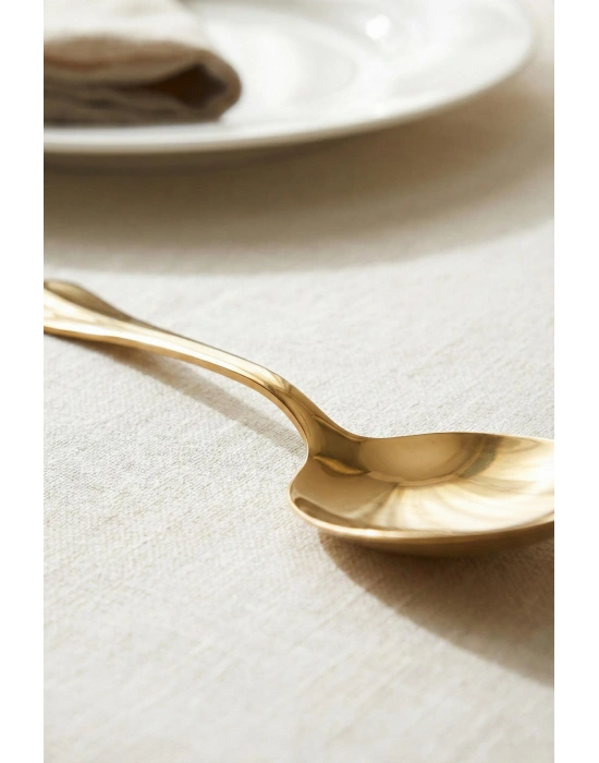 Gold Büyük Boy Paslanmaz Çelik Servis Kaşığı & Profesyonel Sunum Gereci 25 cm