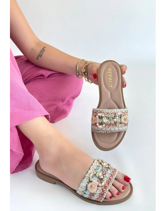 GONNE RENKLİ HASIR DOKUMA TERLİK