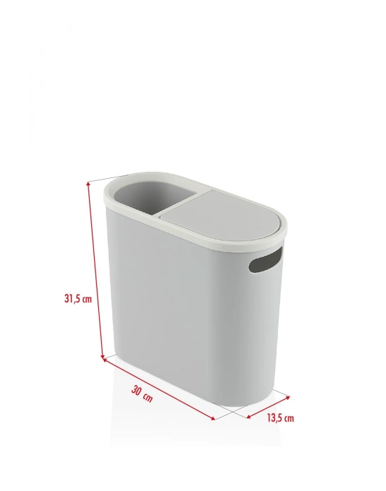 Gri Kapaklı WC Kağıtlıklı Çöp Kovası & Ofis Çöp Kovası 10 Lt