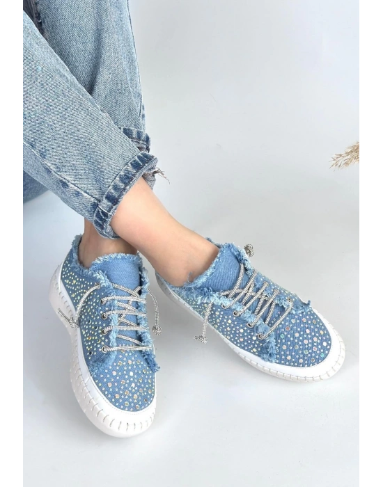 Guji Mavi Kot Bağcıklı Kadın Spor Ayakkabı