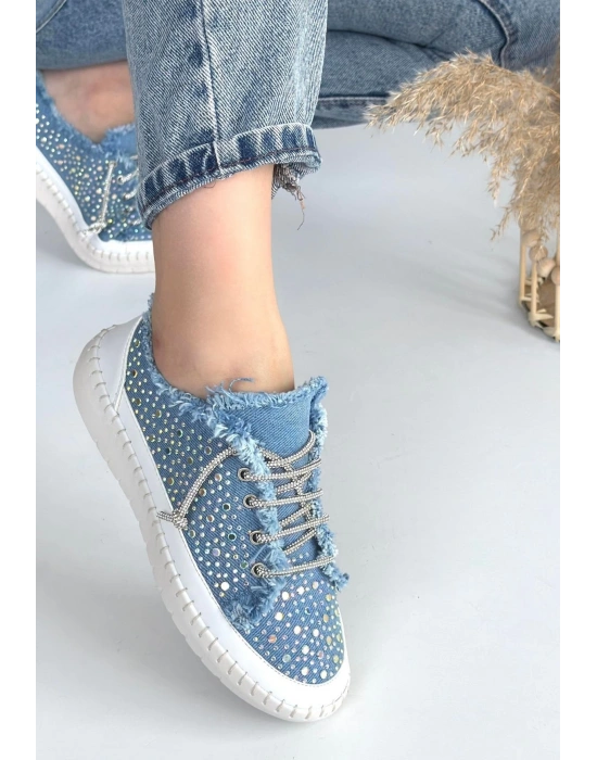 Guji Mavi Kot Bağcıklı Kadın Spor Ayakkabı