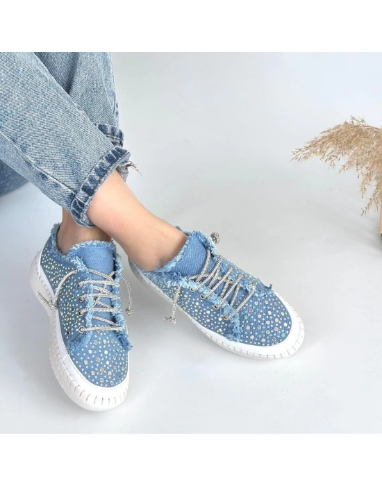 Guji Mavi Kot Bağcıklı Kadın Spor Ayakkabı