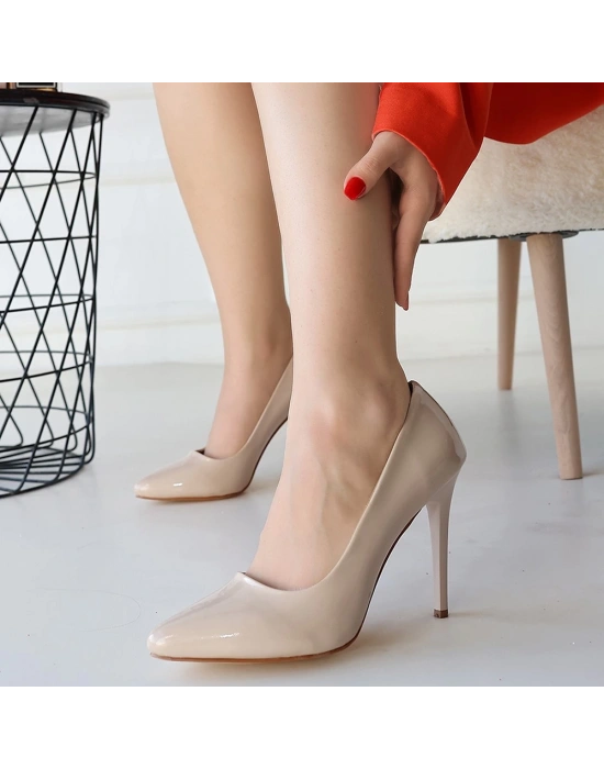 Hillar Bej Rugan Ayakkabı Kadın Stiletto